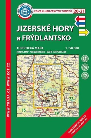 Product detail of KČT 20-21 Jizerské hory, Frýdlantsko 1:50T Turistická mapa, 8.  vydání