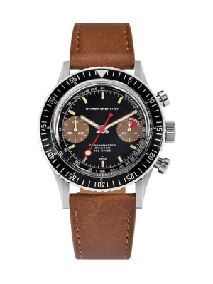 Product detail of Nivada Grenchen Chronomaster Lollipop Honey Inter. Bezel - Manual - Brown Leather