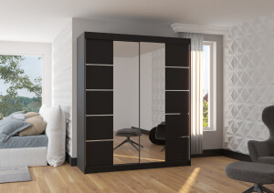 Product detail of ArtAdrk Šatní skříň TRAVES | 180 cm Skříň: černá