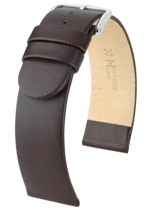 Product detail of Řemínek Hirsch Scandic - hnědý - 24 mm - L – Standardní délka (doporučujeme) - 24 mm - Stříbrná