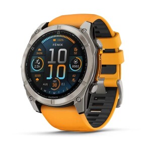 Product detail of Garmin Fenix® 8 – 51 mm, AMOLED Sapphire, Titanium s Orange/Graphite silikonovým řemínkem 010-02905-11
