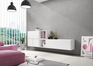 Product detail of Artcam Obývací stěna ROCO 9 roco: korpus bílý mat / okraj bílý mat / dvířka bílý mat