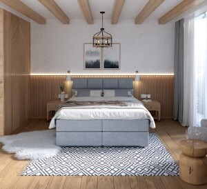 Product detail of FDM Manželská postel PORTLAND Boxspring | šedá 180 x 200 cm
