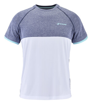 Product detail of Dětské tričko Babolat  Play Crew Neck Tee Boy White/Blue 6 - 8 let