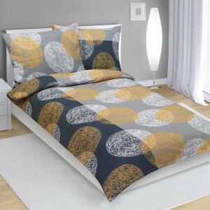 Product detail of Bellatex Krepové povlečení Koule šedooranžová, 140 x 200 cm, 70 x 90 cm