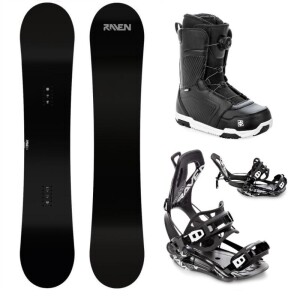 Product detail of Raven Pure black snowboard + Raven Fastec FT360 black vázání + Raven Flush MOZ boty