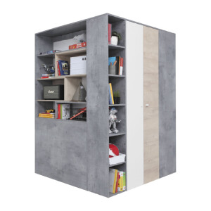 Product detail of Meblar Šatní skříň SIGMA SI1 L/P Barva: beton/bílá/dub