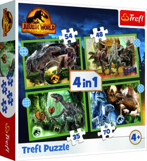 Product detail of Trefl Puzzle Jurský svět: Nadvláda 4v1 (35,48,54,70 dílků) - Trigano