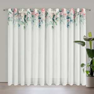 Product detail of ArtFir Záclona ALORA K | bílá/růžová 350 x 250 cm