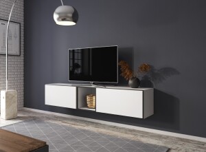 Product detail of Artcam Sestava do obývacího pokoje ROCO 10 roco: korpus bílý mat / okraj černý mat / dvířka bílý mat
