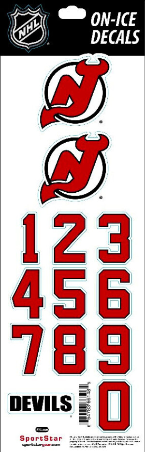Product detail of Čísla na helmu Sportstape  ALL IN ONE HELMET DECALS - NEW JERSEY DEVILS