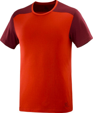 Product detail of Pánské tričko Salomon  Essential Colorblock Fiery Red M