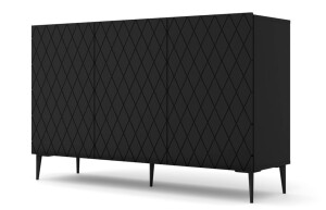 Product detail of ARTBm Komoda DIUNA 145 3D | černý mat Provedení: Černý mat / černé nohy