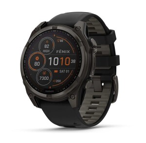 Product detail of Garmin Fenix® 8 – 47 mm, Solar, Sapphire Sapphire, Carbon grey DLC titanium s Black/Gray silikonovým řemínkem 010-02906-11