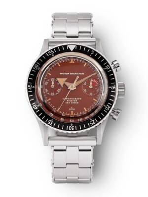Product detail of Nivada Grenchen Chronomaster Broad Arrow Tropical Dial Inter. Bezel - Manual - Forstner Rivet