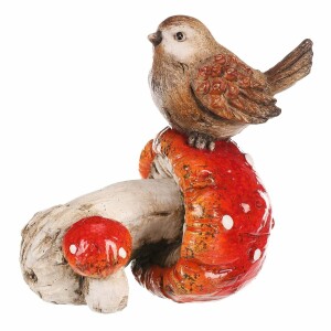 Product detail of Ptáček na muchomůrce, polyresin, 10 x 14 x 13 cm