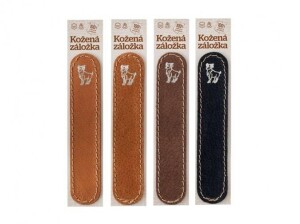 Product detail of Kožená záložka do knihy Beran - kůže hnědá semiš, zlatá ražba