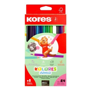 Product detail of Kores Jumbo trojhranné pastelky 5 mm s ořezávátkem 24 barev