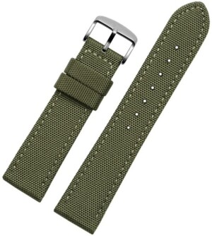 Product detail of Řemínek nylon/kůže zelený - 19 mm