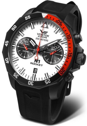 Product detail of Vostok Europe N-1 Rocket Chrono Line 6S21-225C620S - Černý silikonový řemínek
