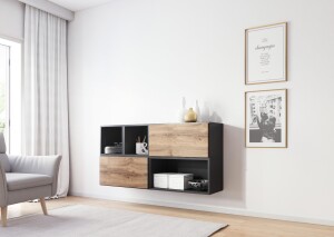 Product detail of Artcam Sestava do obývacího pokoje ROCO 15 roco: korpus antracyt mat / okraj antracyt mat / dvířka dub wotan mat