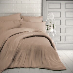 Product detail of Kvalitex Saténové povlečení Stripe béžová, 240 x 220 cm, 2 ks 70 x 90 cm