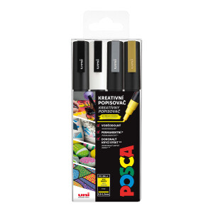 Product detail of Posca Sada akrylových popisovačů 0,9-1,3 mm - černá, zlatá, stříbrná, bílá 4 ks
