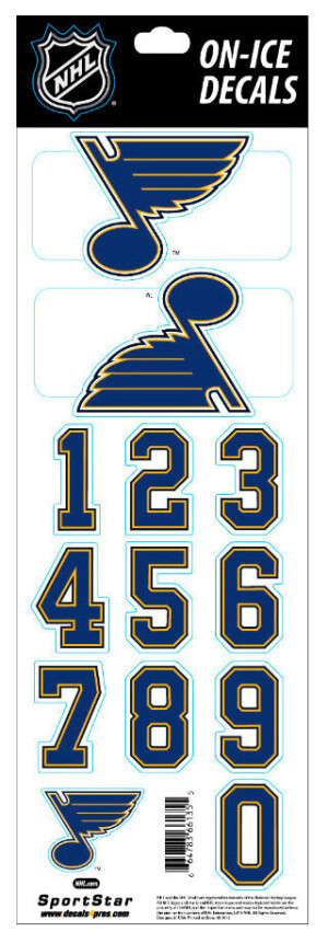 Product detail of Čísla na helmu Sportstape  ALL IN ONE HELMET DECALS - ST. LOUIS BLUES