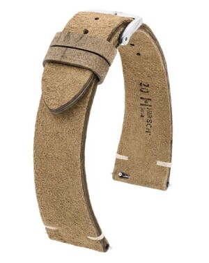 Product detail of Řemínek Hirsch Serro - zlatohnědý - 19 mm - L – Standardní délka (doporučujeme) - 16 mm - Stříbrná