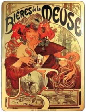 Product detail of Cedule Alfons Mucha – Bieres, 30 x 40 cm