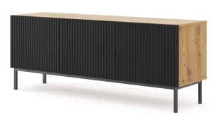 Product detail of ARTBm TV stolek RAVENNA B 3D 150 | dub artisan / černá matná Provedení: Dub artisan / černá matná / černá podnož