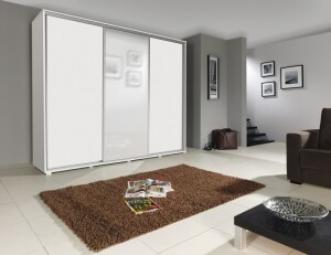 Product detail of ArtMadex Šatní skříň PENELOPA 255 | bílá se zrcadlem