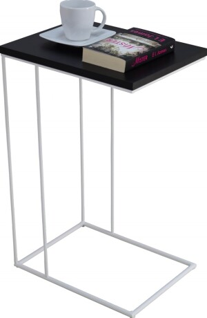 Product detail of ArtAdrk Příruční stolek DRU | bílé nohy Barva: Černá