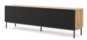 Product detail of ARTBm TV stolek RAVENNA B 4D 200 | dub artisan / černá matná Provedení: Dub artisan / černá matná / černá podnož