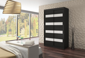Product detail of ArtAdrk Šatní skříň MARTINEZ | 150 cm Barva: Černá/bílá lacobel
