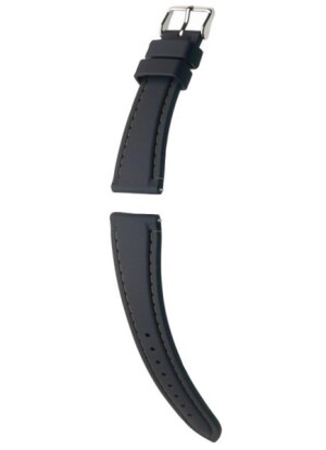 Product detail of Řemínek Hirsch Belize - černý - 24 mm - L – Standardní délka (doporučujeme) - 20 mm - Stříbrná