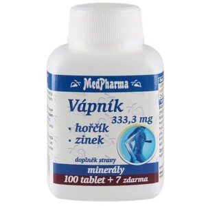 Product detail of MedPharma Vápník 333,3mg + hořčík + zinek 107 tablet