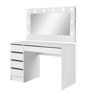 Product detail of ArtLas Toaletní stolek ALEAH se zrcadlem | bílá/bílý lesk