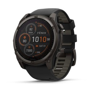 Product detail of Garmin Fenix® 8 – 51 mm, Solar, Sapphire Sapphire, Carbon grey DLC titanium s Black/Grey silikonovým řemínkem 010-02907-11