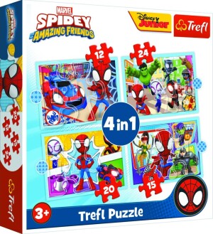 Product detail of Trefl Puzzle Spidey a jeho úžasní přátelé 4v1 (12,15,20,24 dílků) - Trigano