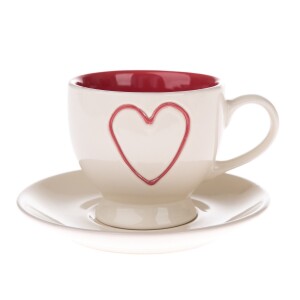 Product detail of Keramický šálek s podšálkem Red Heart, 200 ml