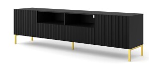 Product detail of ARTBm Tv stolek WAVE 200 | 2D2S Provedení: Černý mat / zlaté nohy