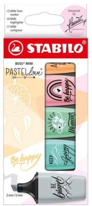 Product detail of Stabilo Boss Mini Pastellove 5 ks - růžová, máta, tyrkys, šedá, oranžová