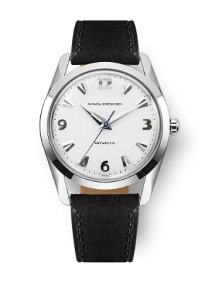 Product detail of Nivada Grenchen Antarctic 35 mm - White Luminova - Black Leather