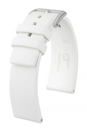Product detail of Řemínek Hirsch Pure - bílý - 18 mm - M – Střední délka - 16 mm - Stříbrná