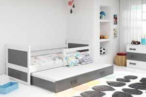 Product detail of BMS Dětská postel s přistýlkou RICO 2 | bílá 90 x 200 cm Barva: Šedá