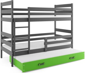 Product detail of BMS Dětská patrová postel ERYK 3 s přistýlkou ​​| šedá 90 x 200 cm Barva: Šedá / zelená, Rozměr: 200 x 90 cm