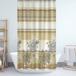 Product detail of Bellatex Sprchový závěs Květy béžová, 180 x 200 cm