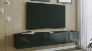 Product detail of ArtExt Závěsný TV stolek JOY | 200 cm Barva: R3 černý lesk
