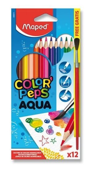 Product detail of Maped - Pastelky Color´Peps AQUA 12ks + štětec
